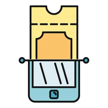 Mobile phone displaying digital event ticket concept Stock Illustration