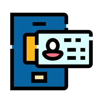 Mobile phone displaying digital id for identification verification Stock Illustration