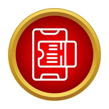 Mobile phone displaying a digital ticket Stock Illustration