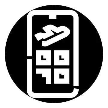 Mobile phone displaying flight ticket qr code Illustrazione stock