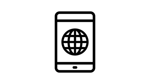 Mobile phone displaying a globe icon, symbolizing global connectivity and c.. Stock Footage 334998340