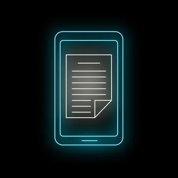 Mobile phone displaying glowing digital document icon Stock Illustration