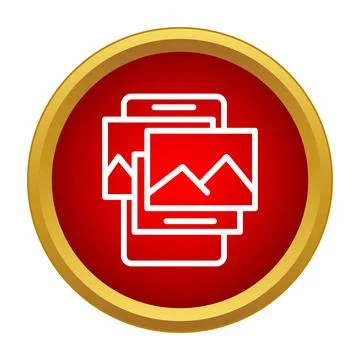 Mobile phone displaying image gallery icons on screen Stock Illustration