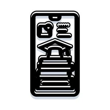 Mobile phone displaying online learning platform concept イラスト素材