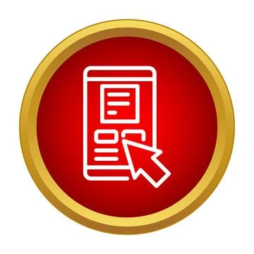 Mobile phone displaying online store with cursor clicking Stock Illustration