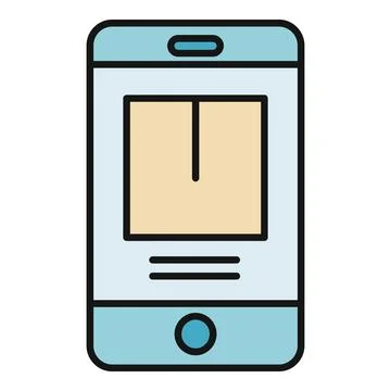 Mobile phone displaying package delivery service app Stock Illustration