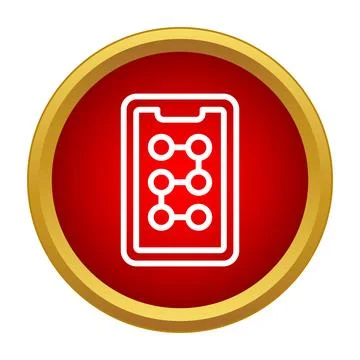 Mobile phone displaying a pattern lock screen for device security Stockillustratie