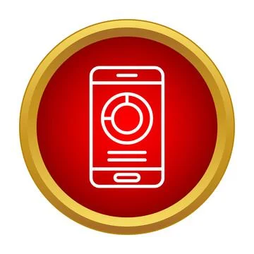 Mobile phone displaying a pie chart graph data Stock Illustration