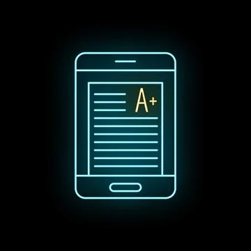 Mobile phone displaying a plus grade for online education Stock Illustration