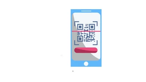Mobile phone displaying a QR code on its screen, ready for scanning. Stock Footage 332321915