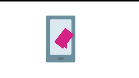 Mobile phone displaying a speech bubble, symbolizing communication or messa.. Stock Footage 333102447