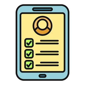 Mobile phone displaying user profile and checklist tasks Stock Illustration