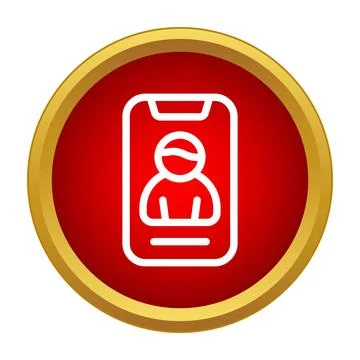 Mobile phone displaying user profile account avatar icon Stock Illustration