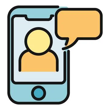 Mobile phone displaying user profile and chat message Stock Illustration