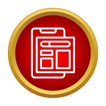 Mobile phone displaying web page screen flat icon Stock Illustration
