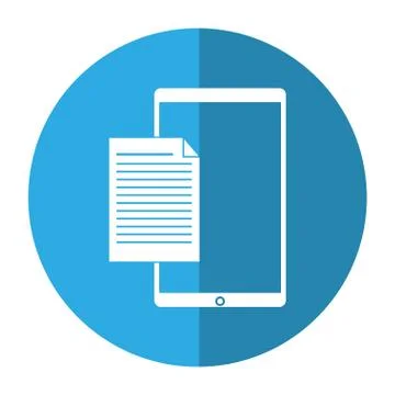 Mobile phone document file paper digital button shadow Illustrazione stock