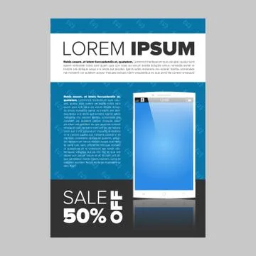 Mobile phone electronic banner Stock Illustration