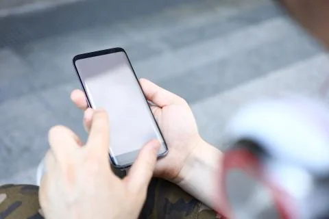 Mobile phone with empty screen Stock Photos