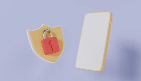 Mobile phone encryption, Security of private information Stock Illustration
