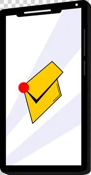 Mobile phone with envelope icon, message, mail Stock Illustration