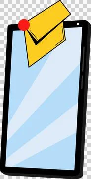 Mobile phone with envelope icon, message, mail (3) Illustrazione stock