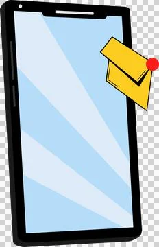 Mobile phone with envelope icon, message, mail (2) Illustrazione stock
