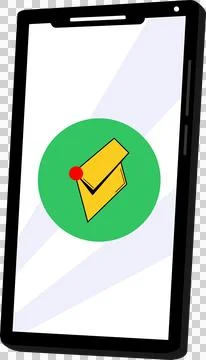 Mobile phone with envelope icon, message, mail (4) Stock Illustration