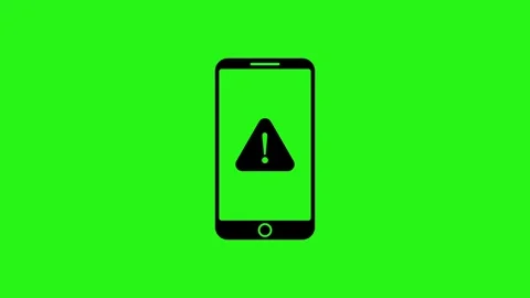 Mobile phone error icon animation loop on green screen background Stock Footage 318470169