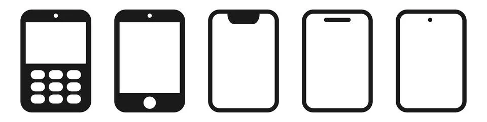 Mobile phone evolution icon. Modern smartphone and old Stock Illustration