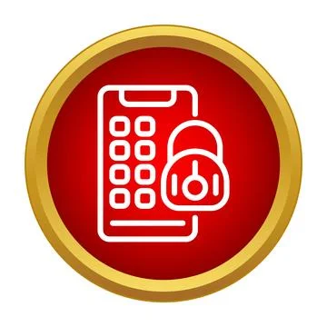 Mobile phone experiencing digital data security access control Stock Illustration