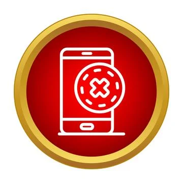 Mobile phone experiencing error with delete close mark Stock Illustration