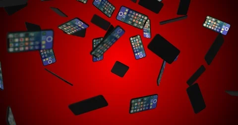 Mobile phone falling slow motion Stock Footage 98765993