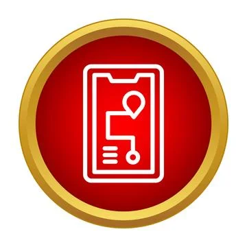 Mobile phone finding route with gps location app 스톡 일러스트