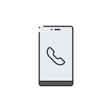 Mobile phone flat icon Illustrazione stock