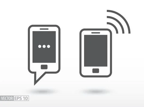 Mobile phone flat icon. Sign smartphone. Vector logo Stock Illustration