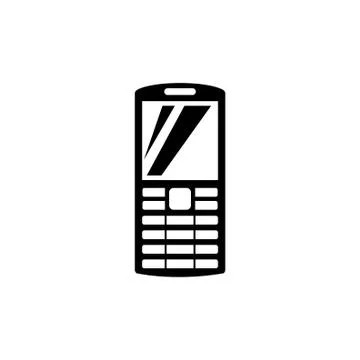 Mobile Phone Flat Vector Icon Stock Illustration
