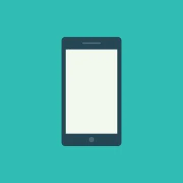 Mobile phone flat vector smart device Stock Illustration