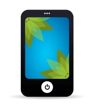 Mobile phone with flower background Stock Illustration