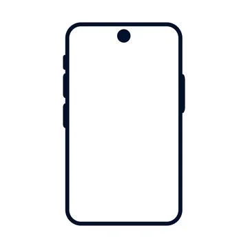 Mobile phone frame on white background Illustrazione stock