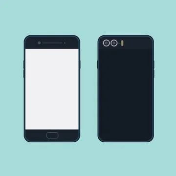Mobile Phone front and back Stock Illustration