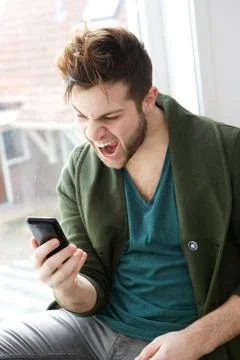 Mobile phone frustration Stock Photos
