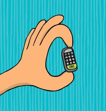Mobile phone getting smaller Illustrazione stock