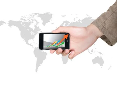 Mobile phone graph. Stock Photos