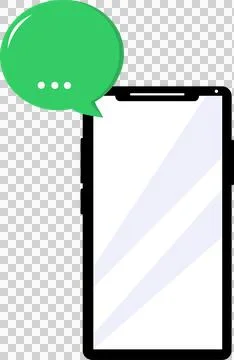 Mobile phone with green bubble chat Stock Illustration