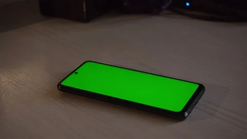 A mobile phone with a green screen Stock Footage 164035777