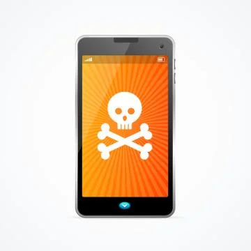 Mobile Phone Hack Crash Attack Software Concept. Vector 库存插图