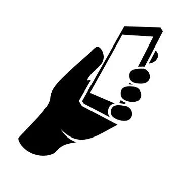 Mobile phone in hand icon. Vector 库存插图