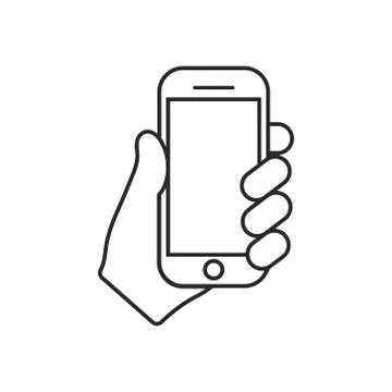 Mobile phone in hand icon. Vector illustration. Isolated. Stock Illustration