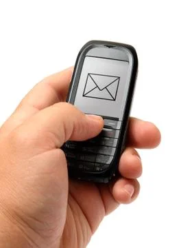 Mobile phone in hand Illustrazione stock