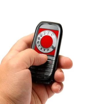 Mobile phone in hand Illustrazione stock